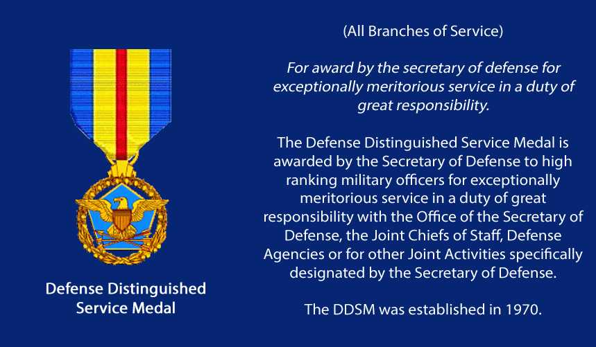 Defense Distinguished Service Medal All Branches