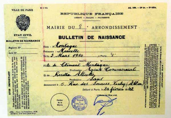 French identification certificate