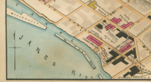 Map of the shore off of Libby Prison