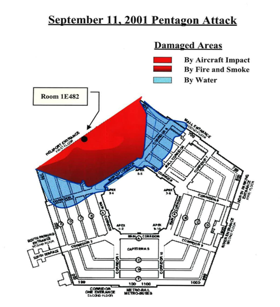 September 11, 2001 Pentagon Attacks Map